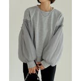 グレー(005) | オーガンジーボリューム袖ダンボールオーバーサイズプルオーバー | Re:EDIT