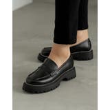 ブラック(001) | スタッズコバトラックソールローファー | Re:EDIT