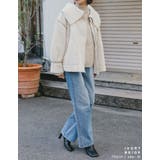 ビッグカラーフェイクレザーパイピングフレアボアコート | Re:EDIT | 詳細画像14