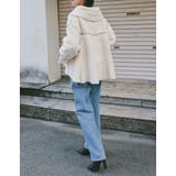 ビッグカラーフェイクレザーパイピングフレアボアコート | Re:EDIT | 詳細画像16