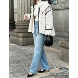 ビッグカラーフェイクレザーパイピングフレアボアコート | Re:EDIT | 詳細画像5