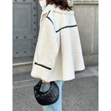 ビッグカラーフェイクレザーパイピングフレアボアコート | Re:EDIT | 詳細画像6