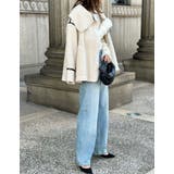 ビッグカラーフェイクレザーパイピングフレアボアコート | Re:EDIT | 詳細画像7