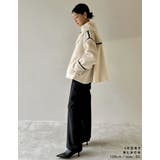 ビッグカラーフェイクレザーパイピングフレアボアコート | Re:EDIT | 詳細画像8