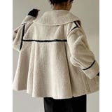 ビッグカラーフェイクレザーパイピングフレアボアコート | Re:EDIT | 詳細画像9