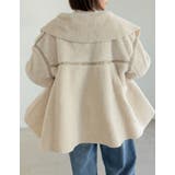 ビッグカラーフェイクレザーパイピングフレアボアコート | Re:EDIT | 詳細画像22