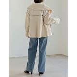 ビッグカラーフェイクレザーパイピングフレアボアコート | Re:EDIT | 詳細画像23