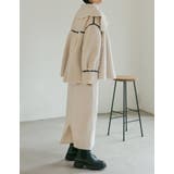 ビッグカラーフェイクレザーパイピングフレアボアコート | Re:EDIT | 詳細画像29