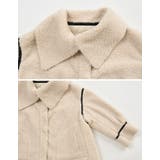 ビッグカラーフェイクレザーパイピングフレアボアコート | Re:EDIT | 詳細画像33