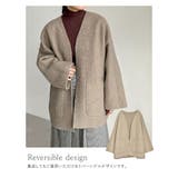 リバーシブルフェイクウールorシープライクボアノーカラーミドルコート | Re:EDIT | 詳細画像6