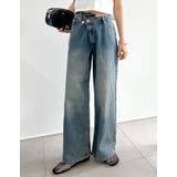 オーバーダイ(530) | [低身長/高身長/大きいサイズ有]クロスウエストストレートコットンデニムパンツ | Re:EDIT