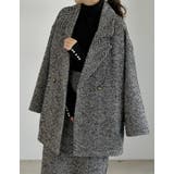 ブラック(001) | ヘリンボーンダブルジャケットコート | Re:EDIT