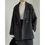 MIXグレー(005) | ヘリンボーンダブルジャケットコート | Re:EDIT