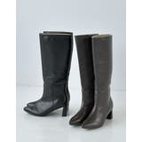 [大きいサイズ有]フェイクレザーポインテッドトゥヒールロングブーツ | Re:EDIT | 詳細画像2 