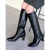 [大きいサイズ有]フェイクレザーポインテッドトゥヒールロングブーツ | Re:EDIT | 詳細画像3 