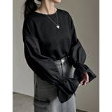 異素材切り替えキャンディースリーブ裏毛トップス | Re:EDIT | 詳細画像16