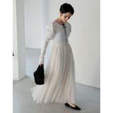 ホワイト(002) | チュールドッキングニットワンピース | Re:EDIT