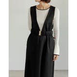 [低身長サイズ有]カットツイードウエストベルト付きジャンパースカート | Re:EDIT | 詳細画像11 