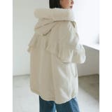 エクリュ(002) | 2WAYリサイクルタフタバックフリルデザインフェイクファーフード付き中綿ミドルコ… | Re:EDIT