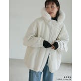 2WAYリサイクルタフタバックフリルデザインフェイクファーフード付き中綿ミドルコ… | Re:EDIT | 詳細画像12