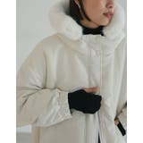 2WAYリサイクルタフタバックフリルデザインフェイクファーフード付き中綿ミドルコ… | Re:EDIT | 詳細画像13