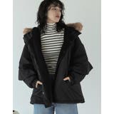 2WAYリサイクルタフタバックフリルデザインフェイクファーフード付き中綿ミドルコ… | Re:EDIT | 詳細画像2