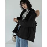 2WAYリサイクルタフタバックフリルデザインフェイクファーフード付き中綿ミドルコ… | Re:EDIT | 詳細画像7