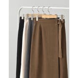 [低身長/高身長サイズ有]微起毛ツイルラップ風スカート | Re:EDIT | 詳細画像2 