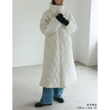 中綿リサイクルタフタキルティングスタンドカラーフレアロングコート | Re:EDIT | 詳細画像14