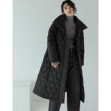 中綿リサイクルタフタキルティングスタンドカラーフレアロングコート | Re:EDIT | 詳細画像2