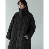 中綿リサイクルタフタキルティングスタンドカラーフレアロングコート | Re:EDIT | 詳細画像8