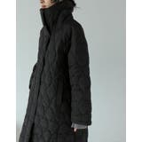 中綿リサイクルタフタキルティングスタンドカラーフレアロングコート | Re:EDIT | 詳細画像9