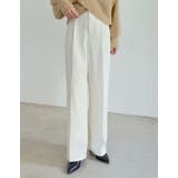 アイボリー(003) | 微起毛ツイルダブルタックワイドパンツ | Re:EDIT