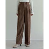 ブラウン(009) | 微起毛ツイルダブルタックワイドパンツ | Re:EDIT