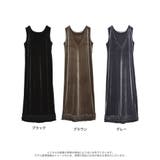 [低身長サイズ有]深Vネック裾フリルベロアワンピース | Re:EDIT | 詳細画像17 