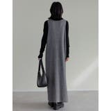 [新色追加][低身長サイズ有]ミラノリブ変形キーネックＩラインニットワンピース | Re:EDIT | 詳細画像9 