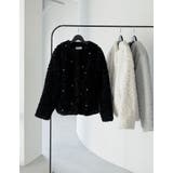 フェイクファーパールモチーフノーカラーコート | Re:EDIT | 詳細画像3