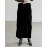 [低身長/高身長サイズ有]カットベロアスリットカーゴスカート | Re:EDIT | 詳細画像3 