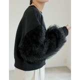 ラメフェザースリーブ裏毛ショート丈プルオーバー | Re:EDIT | 詳細画像21