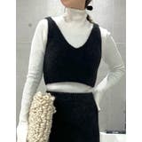 ブラック(001) | ラメフェザーニットビスチェ | Re:EDIT