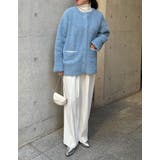 ラメ配色ノーカラーニットコート | Re:EDIT | 詳細画像17