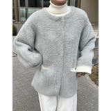 ラメ配色ノーカラーニットコート | Re:EDIT | 詳細画像3