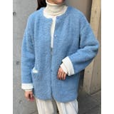 ラメ配色ノーカラーニットコート | Re:EDIT | 詳細画像6