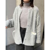 ラメ配色ノーカラーニットコート | Re:EDIT | 詳細画像23