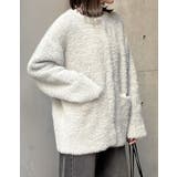 ラメ配色ノーカラーニットコート | Re:EDIT | 詳細画像31