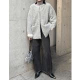 ラメ配色ノーカラーニットコート | Re:EDIT | 詳細画像32