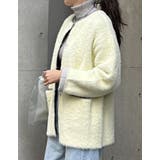 ラメ配色ノーカラーニットコート | Re:EDIT | 詳細画像35