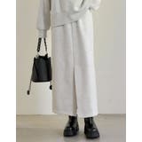 [低身長サイズ有]裏起毛フロントスリットナロースカート | Re:EDIT | 詳細画像4 