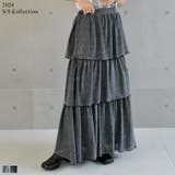 [低身長サイズ有]ラメグリッターティアードスカート | Re:EDIT | 詳細画像1 