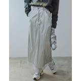 シルバー(023) | [低身長サイズ有]メタリックフェイクレザー×オーガンジータイトスカート | Re:EDIT